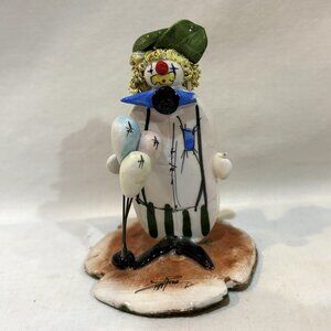 Zampiva Hand Made in Italy Spaghetti Clown Figurine Signed AS IS
